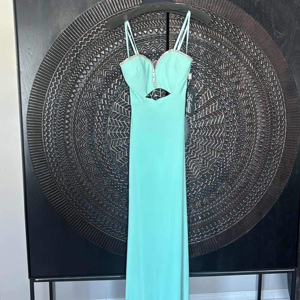NEW La femme cutout embellished dress maxi 0